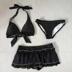 週末セール⭐︎ビキニ　ブラック　ゴールド　ボーダー　9M 3点セット