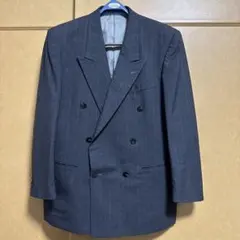 オンワード樫山 ダークグレー ダブルブレスト テーラードジャケット M〜LL