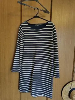 GUボーダーワンピース（長袖、Lサイズ）