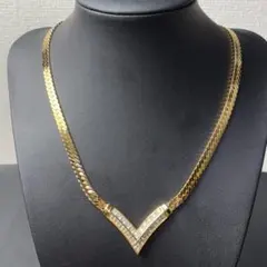 美品✨ ビルブラス ラリエット ネックレス 4連ストーン BBロゴ 82cm 金 
