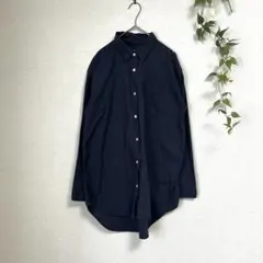 ナップパーム インド綿100% オーバーサイズシャツ チュニック 濃紺 M-L