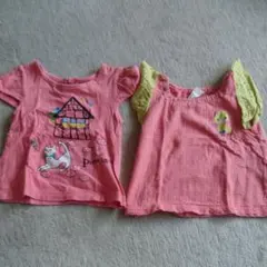 プチジャム 2枚セット 80☆半袖Tシャツ&チュニック？☆女の子 夏のサムネイル