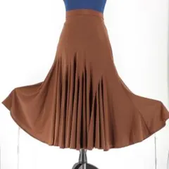 【美品社交ダンス衣装】スカート SEKINE 茶色 無地 上品 気品 大人 綺麗