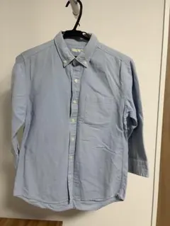 GU 水色 ボタンダウンシャツ 胸ポケット付き