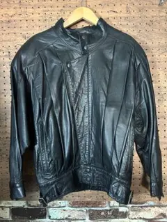 革ジャン/ 古着 /ラム革 /ブルゾン/ライダースジャケット /黒/ビンテージ