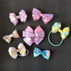 カラフルなヘアゴムとリボンセット