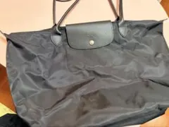 ロンシャン Longchamp ブラックナイロン トートバッグ