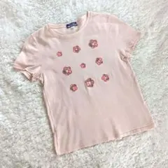 BURBERRY BLUE LABEL ノバチェック　花柄刺繍　 Tシャツ 　Mのサムネイル