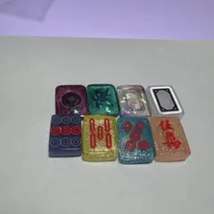 レジンパーツ 8個セット 多色模様