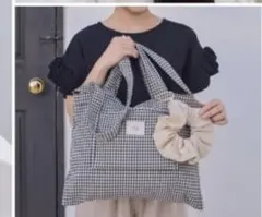 tal by yumi 2wayトートバッグ　黒　新品　ギンガムチェック 新作のサムネイル
