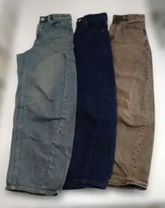 GU バレルレッグジーンズ　XSサイズ　丈68cm　3本まとめ売り