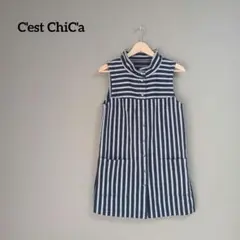 CEST CHICA セシカ ノースリーブ チュニック ベスト ボーダー 38のサムネイル