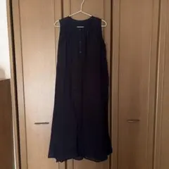 フリークスストア　インド綿　ノースリーブ ロングワンピース ブラック
