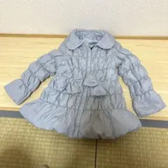 グレー フリルリボンコート　春秋冬110センチ