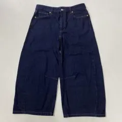 美品 25年製 今期 GU レディース バレルレッグジーンズ XL ブルー