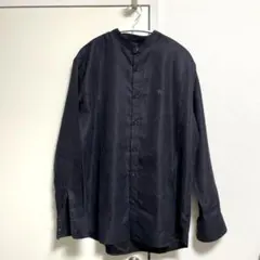 【美品】Arnold Palmer 長袖シャツ バンドカラー ネイビー Mサイズのサムネイル
