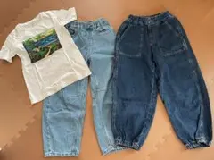 子ども服　まとめ売り　ユニクロ　ＧＵ　Ｔシャツ・ジーンズ　3点　【１４０】
