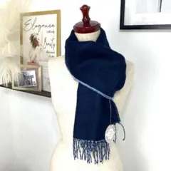 Lune jumelle マフラー ネイビー ブルー