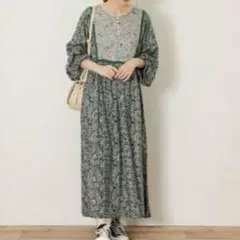 新品　アーバンリサーチサニーレーベル　ボタニカルプリントワンピース　グリーン