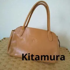 Kitamura ハンドバッグ レザー キャメル キタムラのサムネイル