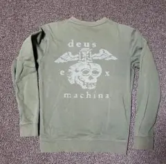 DEUS スカルプリント スウェット オリーブ