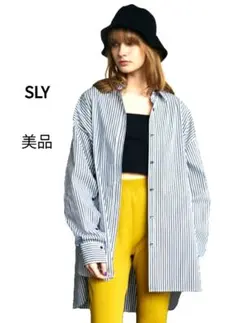 【美品】SLY ブラック ストライプシャツ 羽織り ビッグシルエット