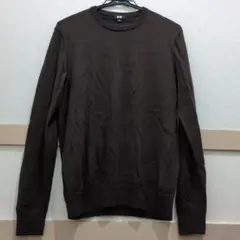 UNIQLO ブラウン　メリノクルーネックセーター