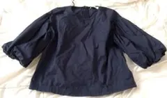 ZARA TRF レディース ブラウス シャツ ネイビー 半袖 バルーン袖 XSのサムネイル