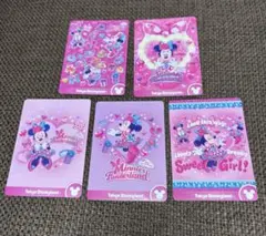 ディズニーパルパルーザ　ミニファン　コレクションカード　イラストカード5枚セット