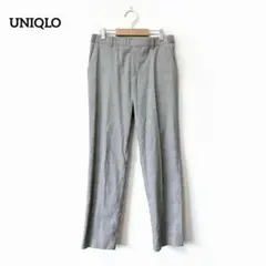 UNIQLO ユニクロ【M】スラックス チェック柄 グレー オフィスカジュアル