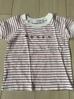 familiar 赤白ストライプ Tシャツ 110