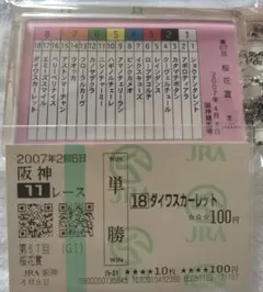 2007年 桜花賞　ダイワスカーレット 単勝馬券＆馬券ホルダーset 2007年 桜花賞 ダイワスカーレット 単勝馬券＆馬券ホルダーset - メルカリ