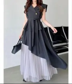 KHU様専用　dazzlin　アシメプリーツトレンチワンピース