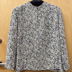 新品未使用シニア　ミセスのブラウスXL長袖ブラウス　黄色い小花柄