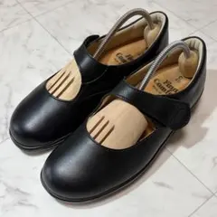 美品 フィンコンフォート アルカ メリージェーン レザー ベルト付 ブラック