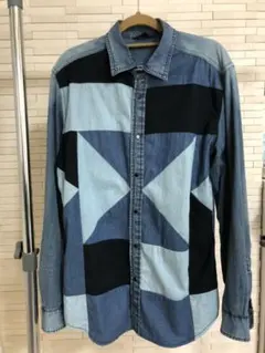 ディーゼル　デニムパッチワークシャツ