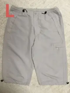 ユニクロ　メンズ　クロップドパンツ　グレー　L
