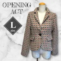 OPENING ACT レトロ テーラードジャケット L 総柄 ヴィンテージ感