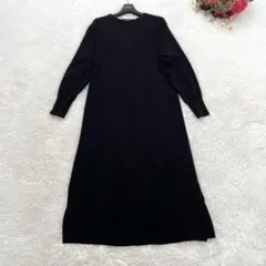 Mila Owen✨バックレースアップニットワンピース　長袖　ブラック　0