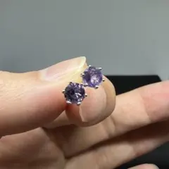 【アメジストピアス052】