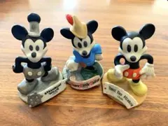 ミッキーマウス 陶器フィギュア 3体セット