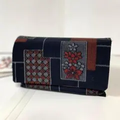 秋セール開催！！2冊用御朱印帳ケース★大島紬枠花壇♪