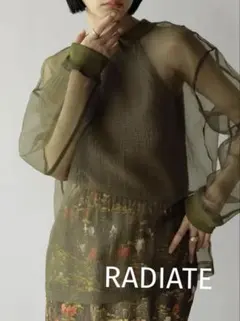 新品　RADIATE（ラディエイト） ルーズシルエットシアーブラウス （カーキ）