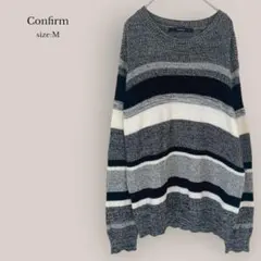 【コンファーム】Confirm ボーダーニット　オーバーサイズ　ゆったり　春秋