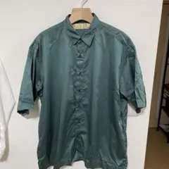【室内試着のみ】ナノユニバース　シャツ　Mサイズ　グリーン　コットン