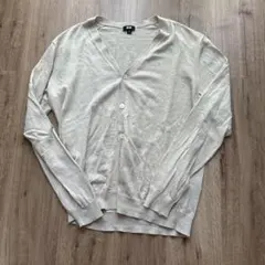 UNIQLO カーディガン ベージュ XL 麻混　リネン