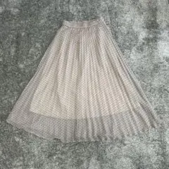 GU プリーツロングスカート ドット ベージュ　Sサイズ
