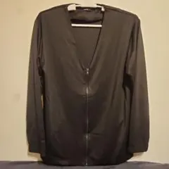COMME CA ISM ジップアップ カーディガン ブラック L　コムサイズム