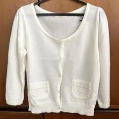 ボレロ カーディガン 白ラメ入り 38のサムネイル