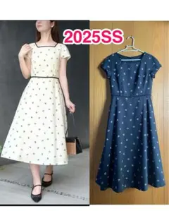 ストロベリーフィールズ2025SS ドット柄ワンピース